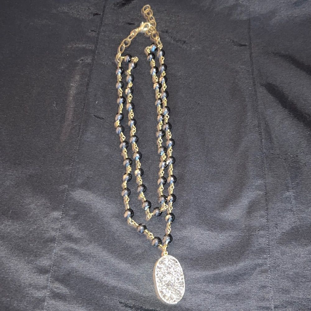 Druzy Quartz double row necklace